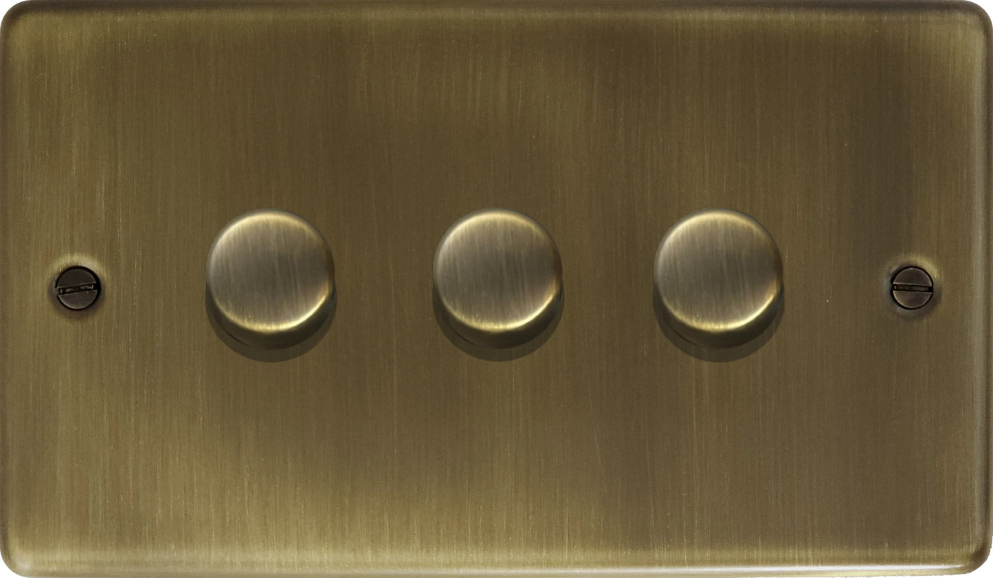 Contour Antique Brass 3 Gang LED Dimmer