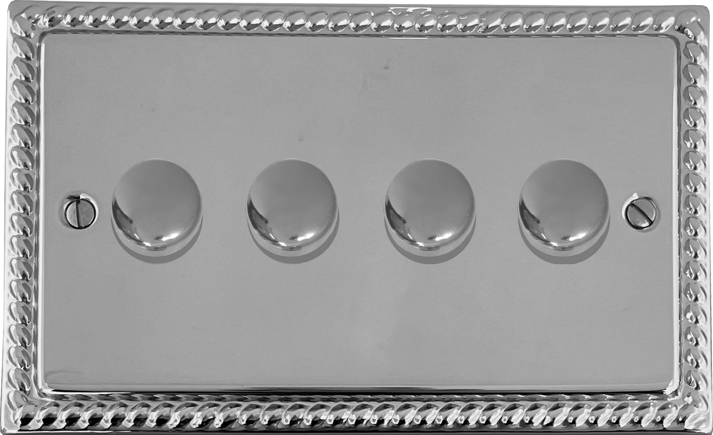 Georgian Polished Chrome 4 Gang 120W LED Dimmer