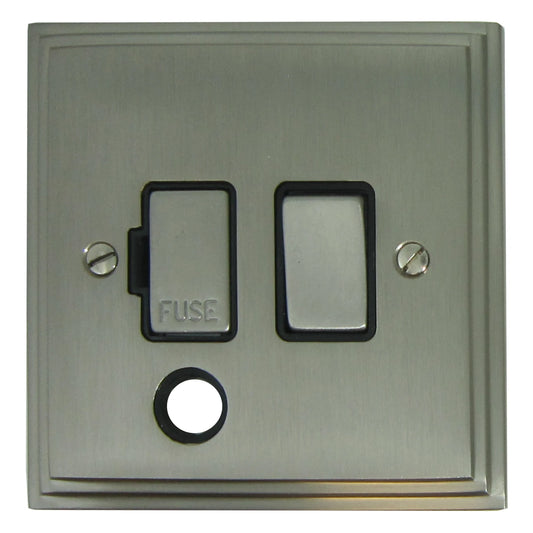 Victorian Satin Nickel Switch Fused Spur & F/Out