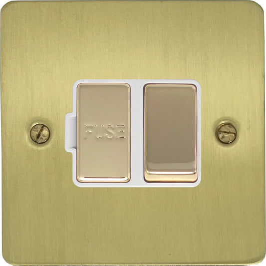 Flat Satin Brass Switch Fused Spur