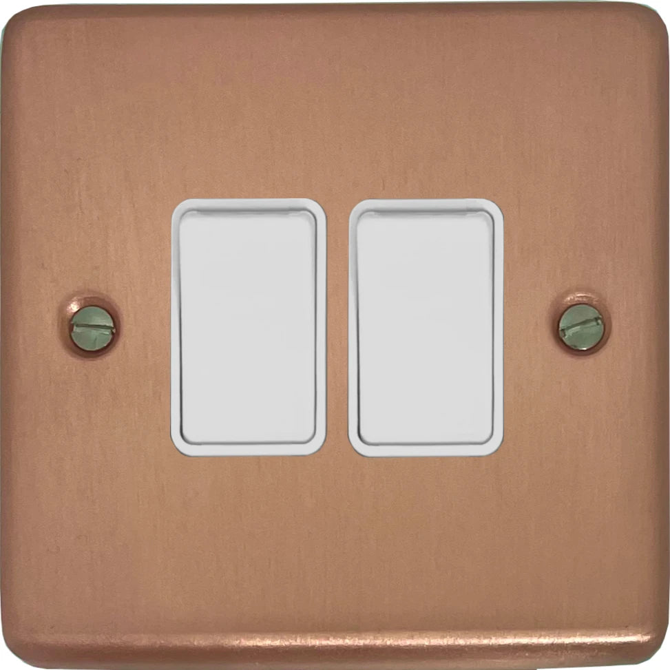 Contour Rose Gold 2 Gang 2 Way Switch