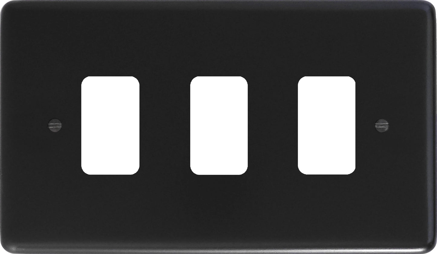 Contour Flat Black 3 Gang Grid Plate