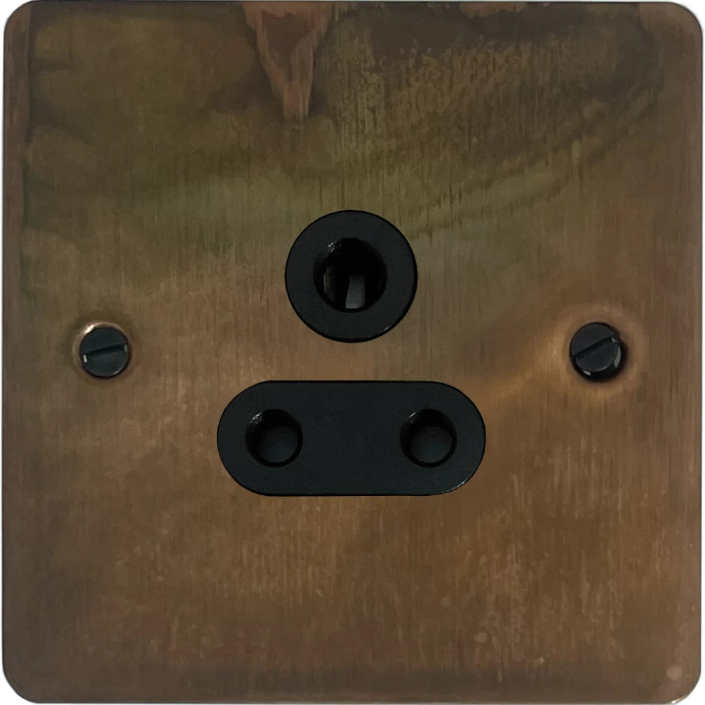 Flat Tarnished Copper 5 Amp Socket