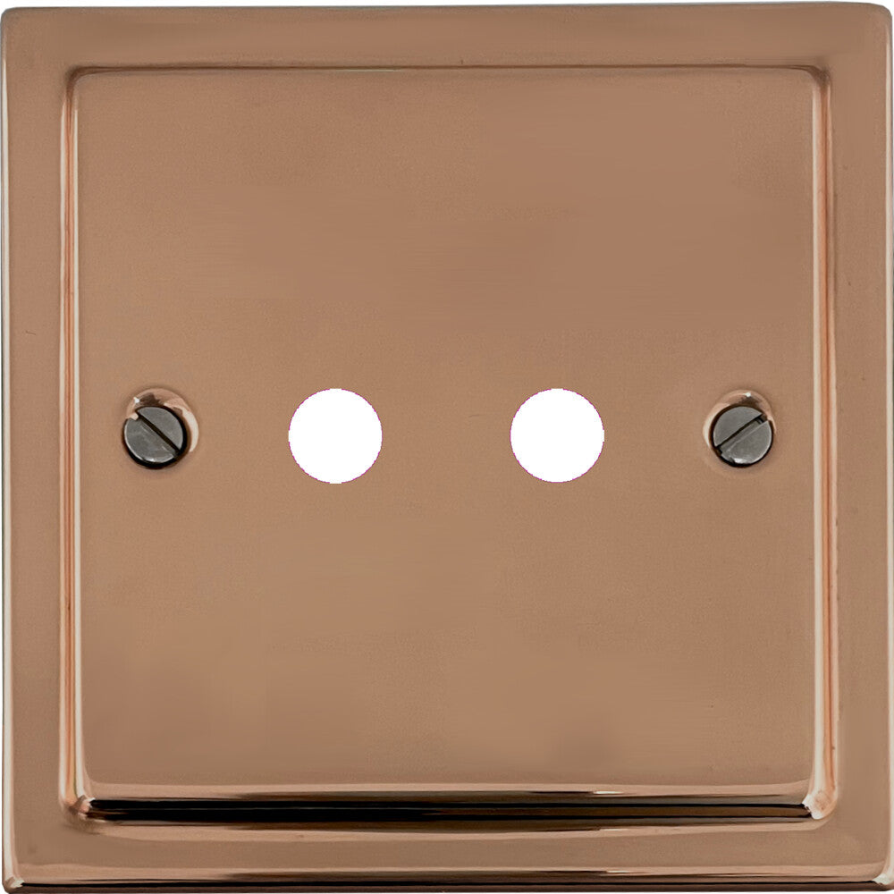 Victorian Polished Copper 2 Gang Grid Toggle Plate (Plate Only)