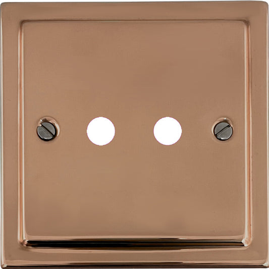 Victorian Polished Copper 2 Gang Grid Toggle Plate (Plate Only)