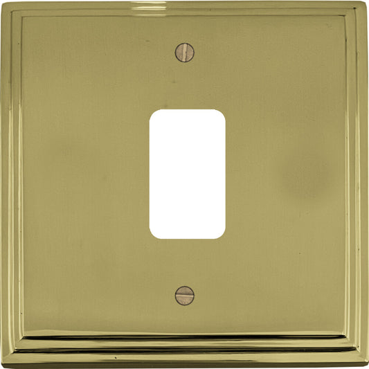 Victorian Polished Brass 1 Gang Grid Plate