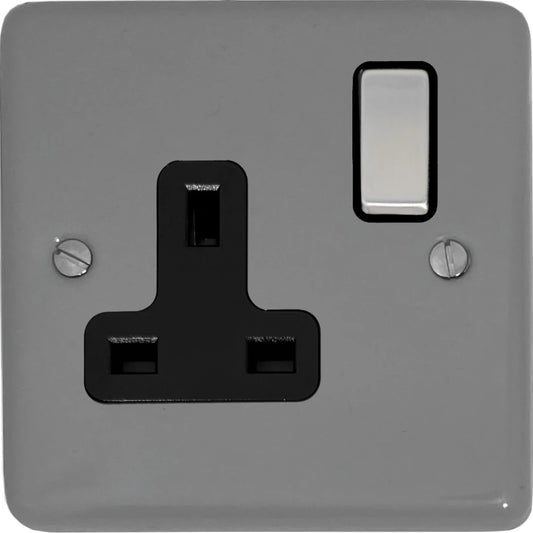 Contour Light Grey 1 Gang Switched Socket