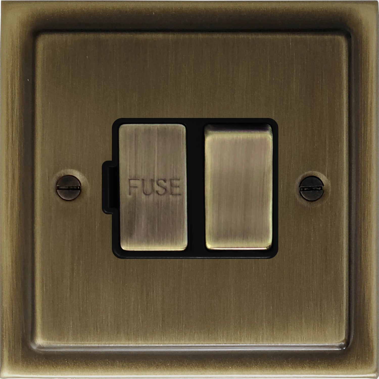 Victorian Antique Brass Switched Fused Spur (Brass Switch) - Victorian Cast range electrical fused spur