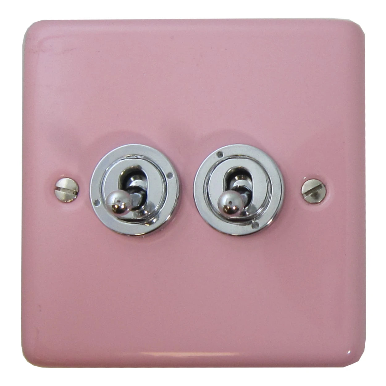 Contour Pink 2 Gang Grid Toggle Plate (Plate Only)