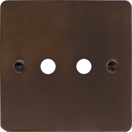 Flat Medium Bronze 2 Gang Grid Toggle Plate (Plate Only)