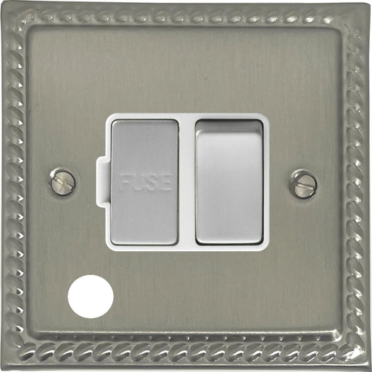 Georgian Satin Nickel Switch Fused Spur & Flex Outlet