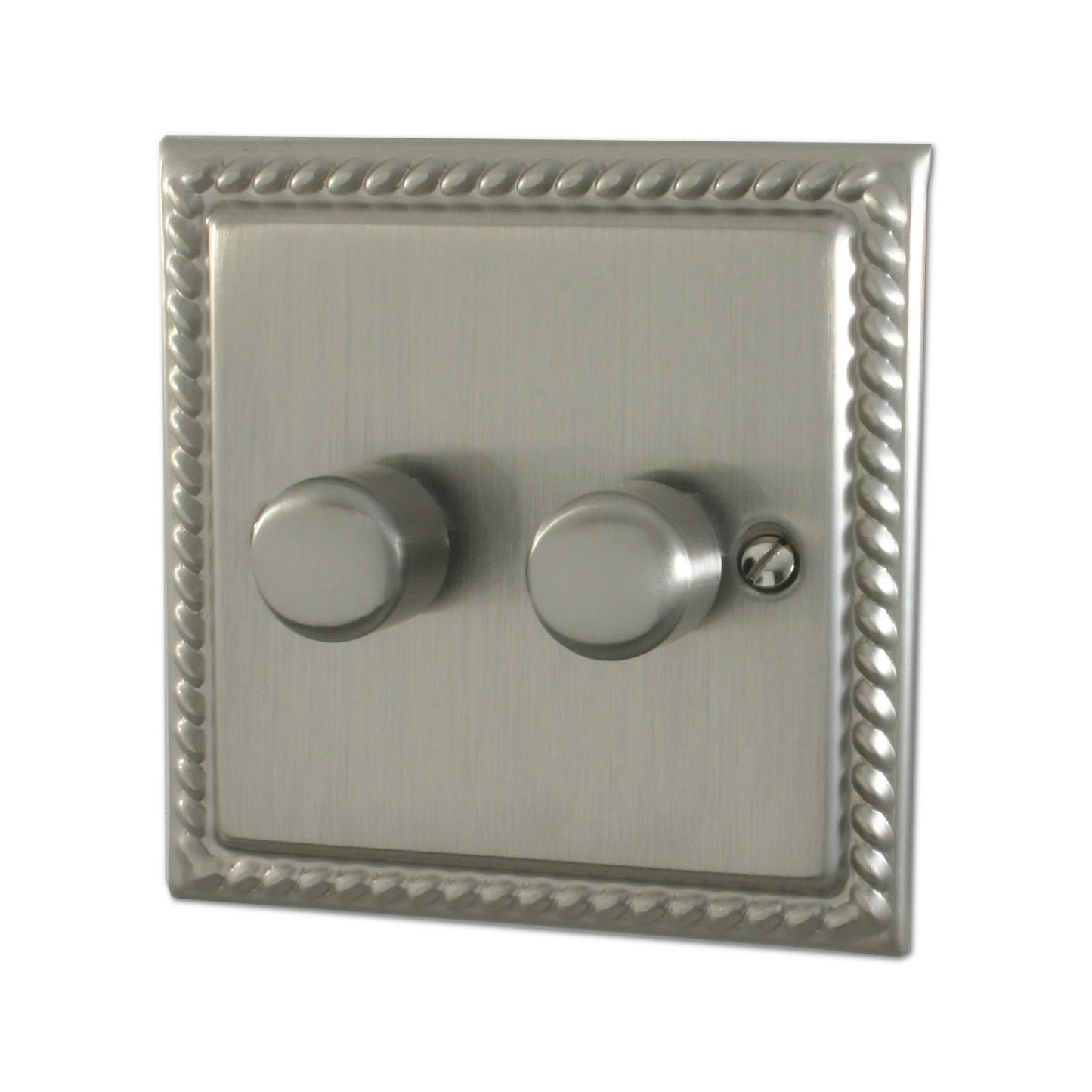 Monarch Satin Nickel 2 Gang LED Dimmer 120W