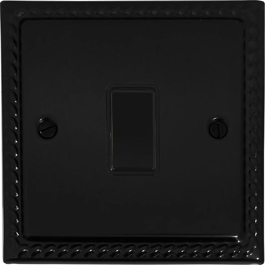 Monarch Flat Black 1 Gang Intermediate Switch (Black Switch)