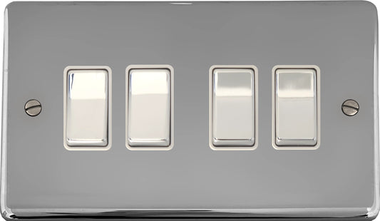 Contour Polished Chrome 4 Gang 2 Way Switch