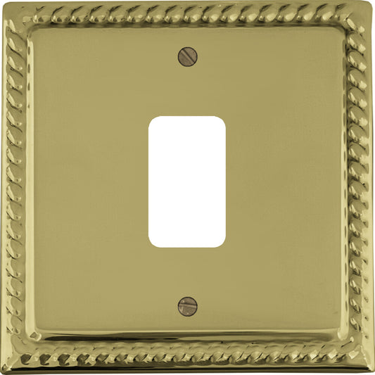 Georgian Polished Brass 1 Gang Grid Plate