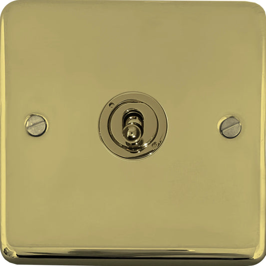 Contour Polished Brass 1 Gang Toggle Switch