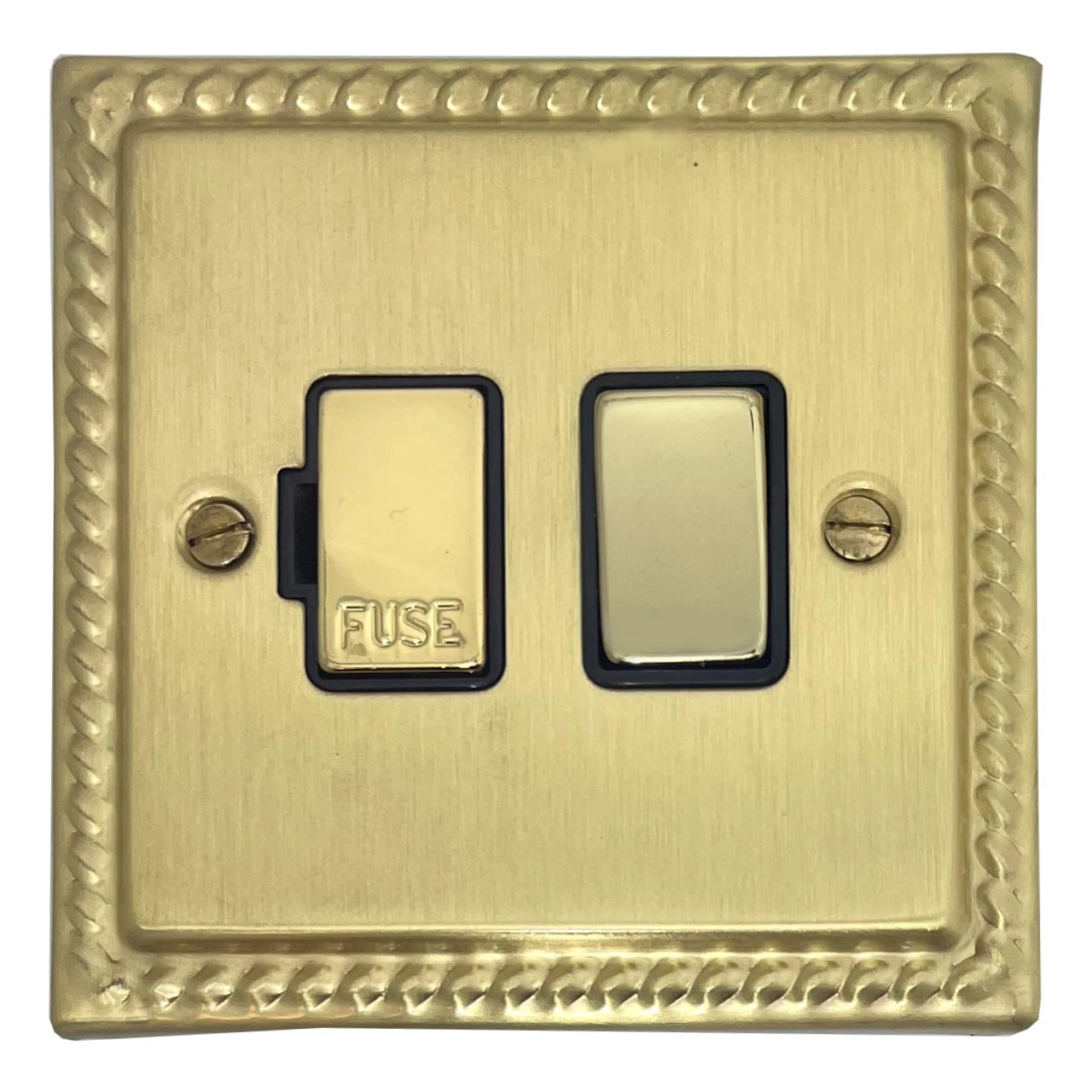 Georgian Satin Brass Switch Fused Spur