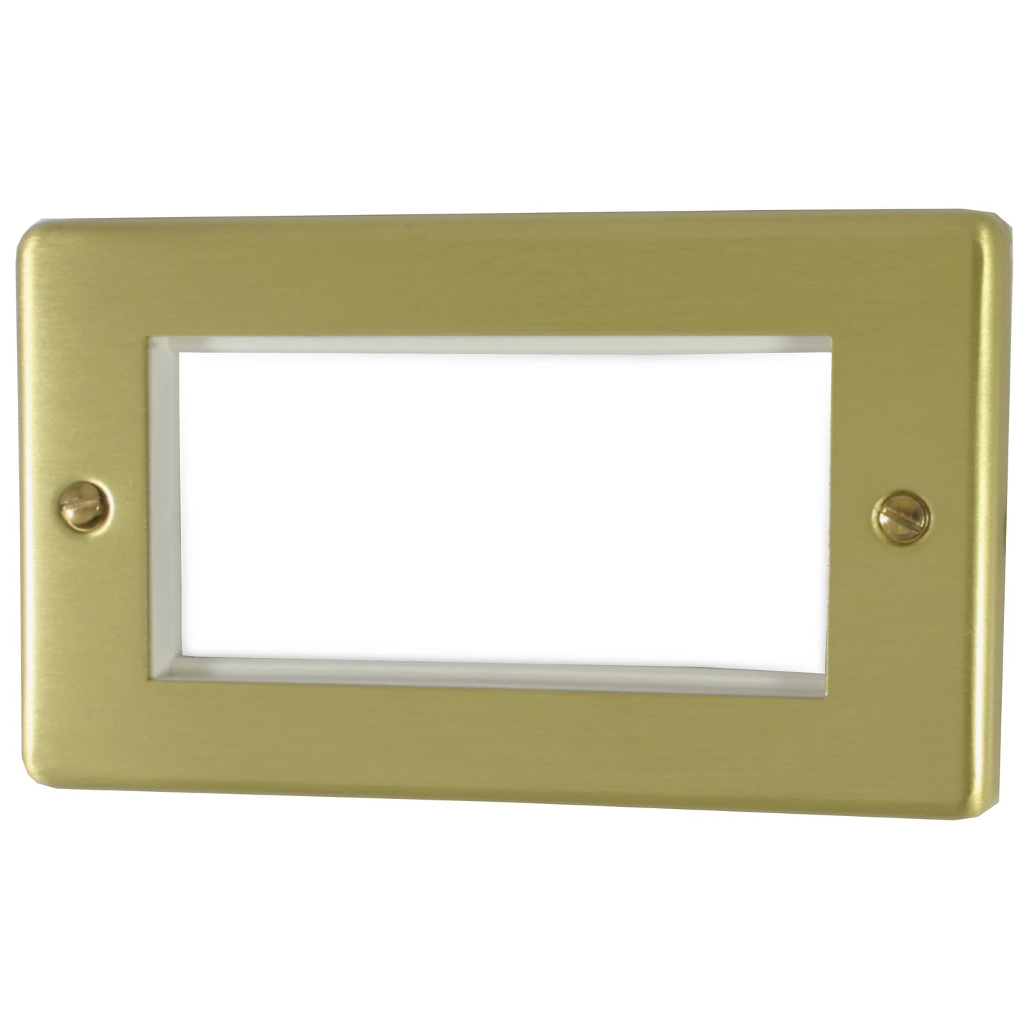 Contour Satin Brass 2 Gang 4 Mod Plate & Frame