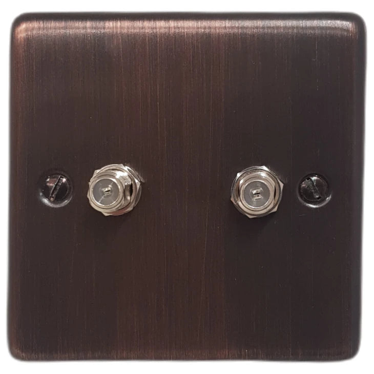 Contour Antique Copper 2 Gang Satellite Point