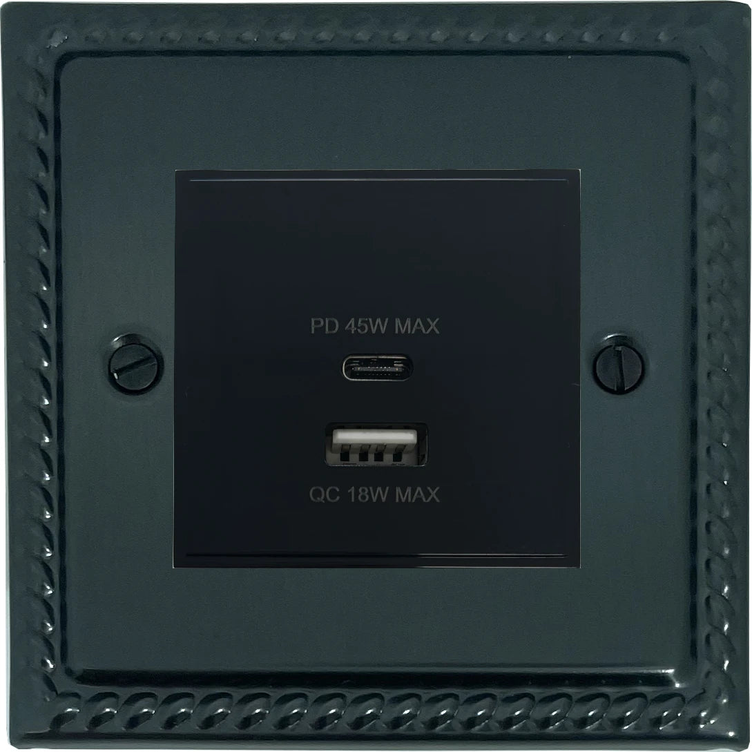 Georgian Black Bronze 45W Quick Charge USB Module