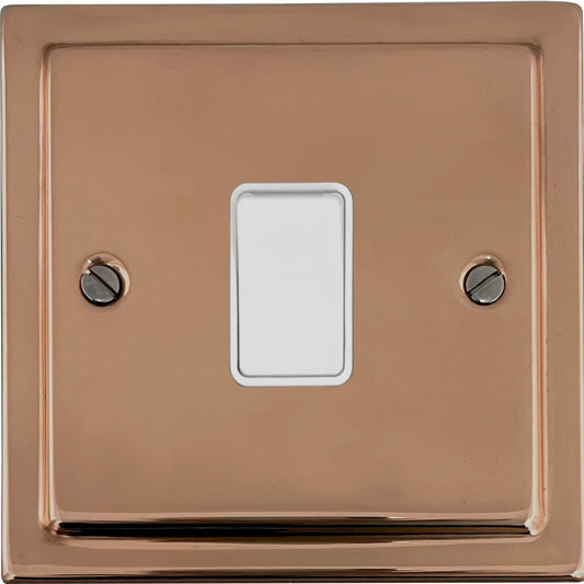 Victorian Polished Copper 1 Gang 2 Way Switch