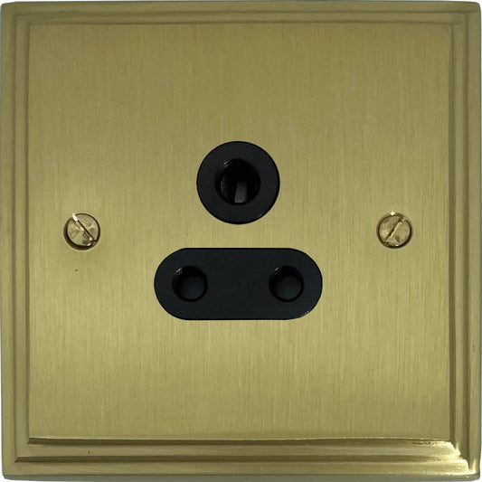 Victorian Satin Brass 5 Amp Unswitched Socket