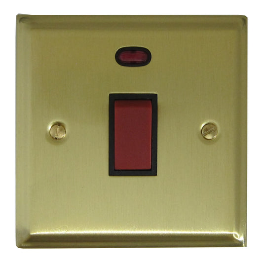 Deco Satin Brass 45Amp Dp Switch & Neon