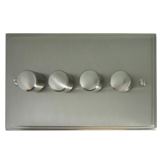 Victorian Satin Nickel 4 Gang Dimmer LED - Victorian Cast range electrical dimmer