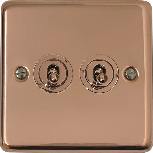 Contour Bright Copper 2 gang Toggle (Copper Toggles)