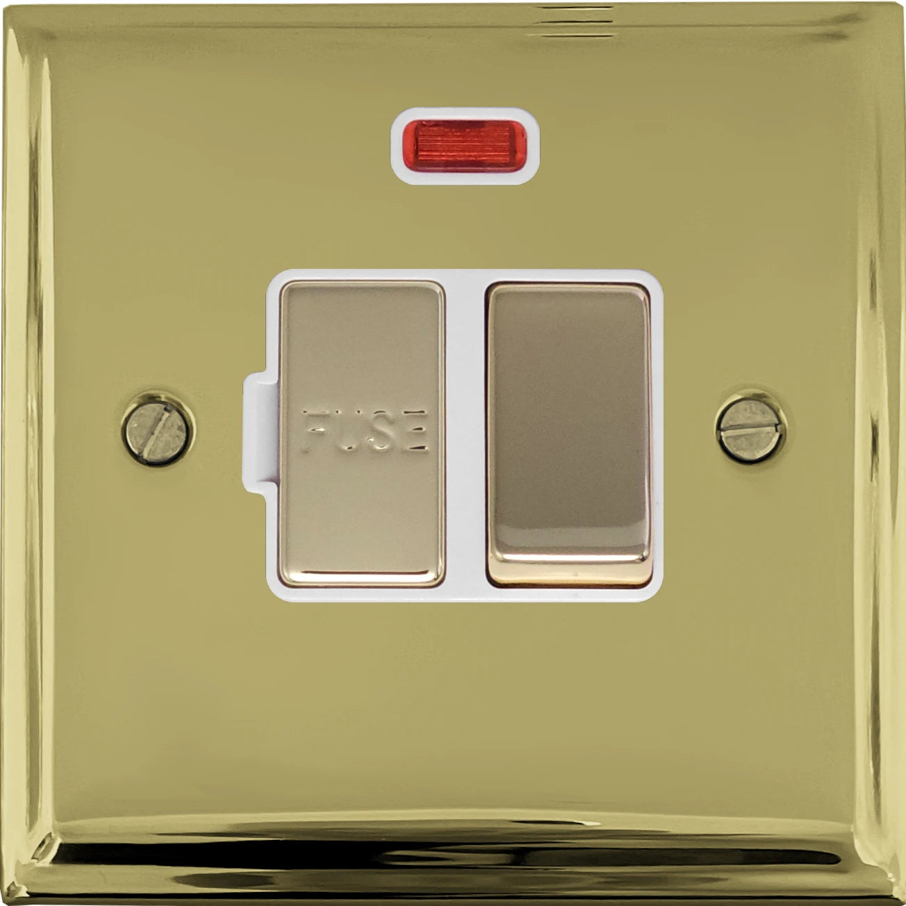 Deco Polished Brass Switch Fused Spur &Neon