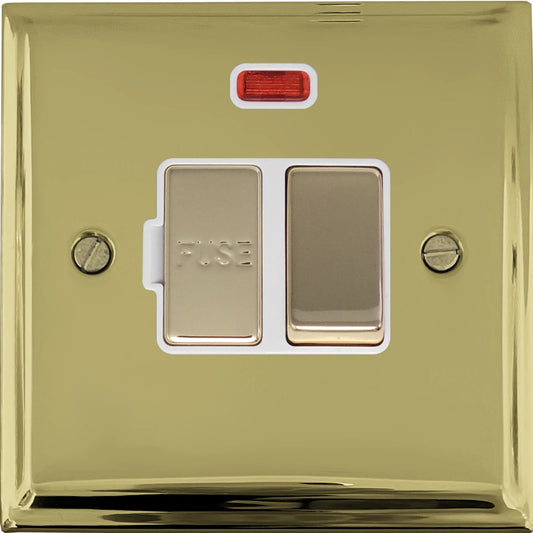 Deco Polished Brass Switch Fused Spur &Neon