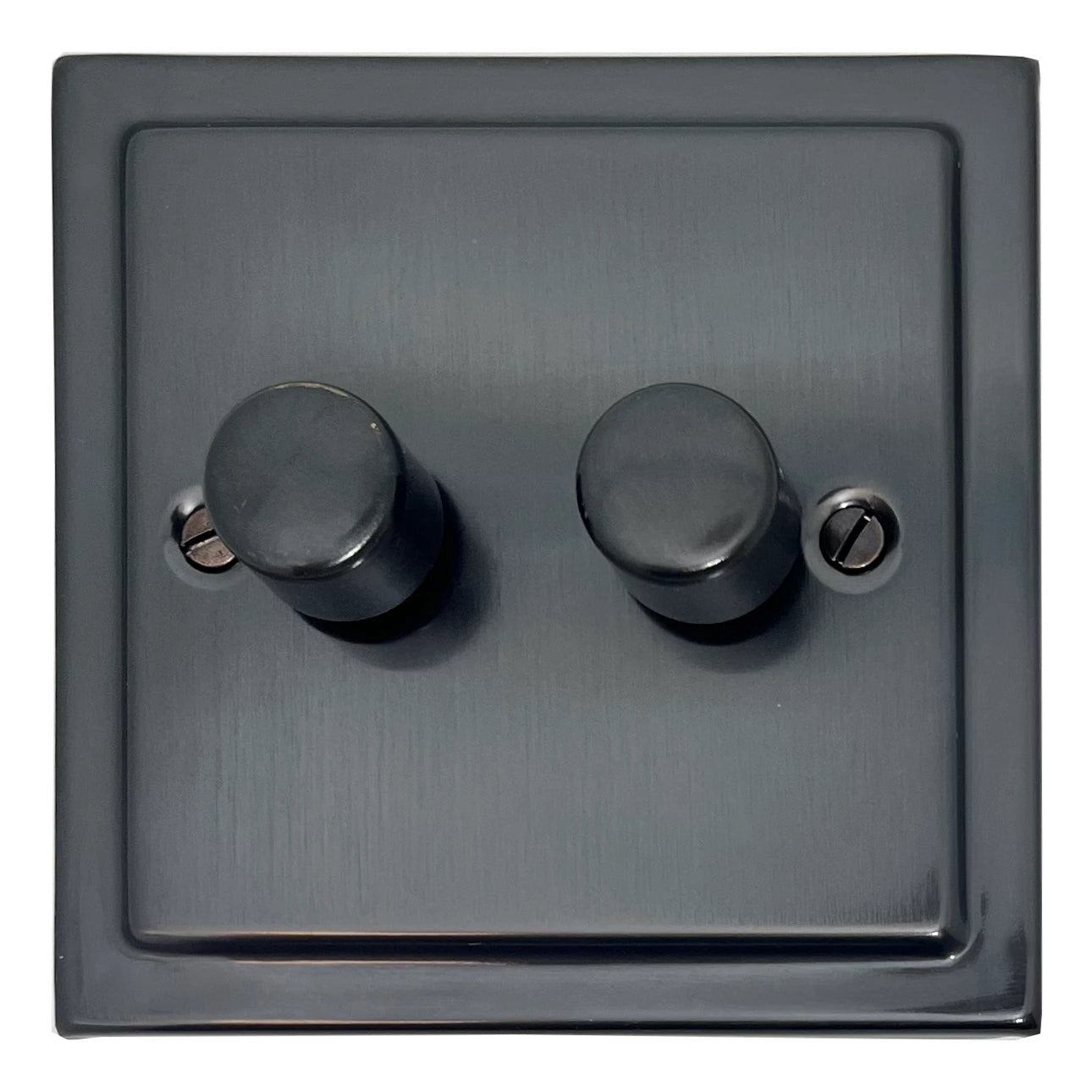 Victorian Black Bronze 2 Gang 120W LED Dimmer