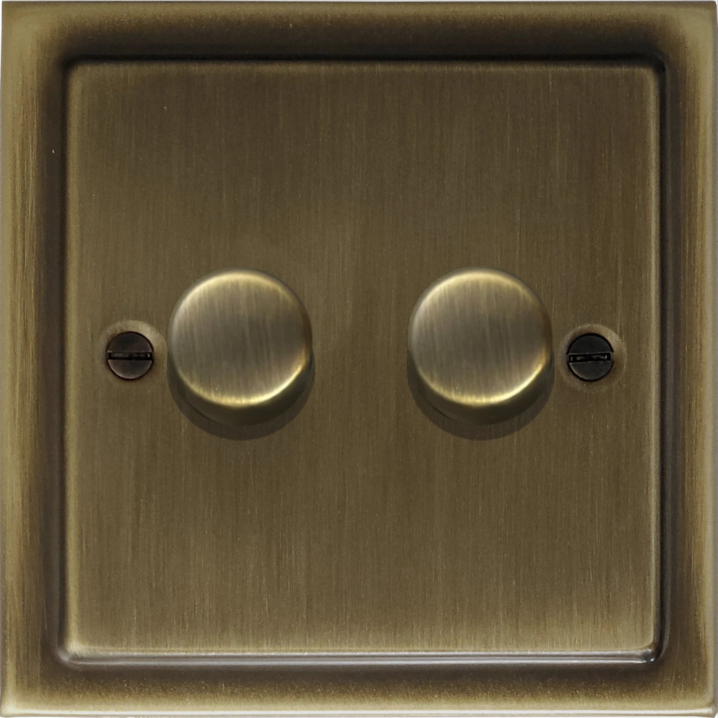 Victorian Antique Brass 2 Gang LED Dimmer