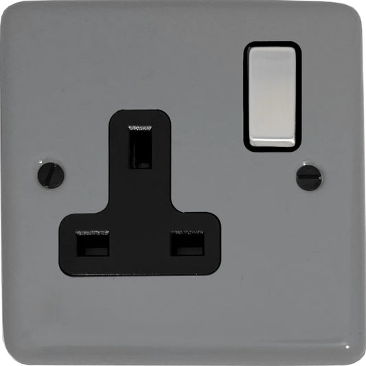 Contour Light Grey 1 Gang Switched Socket