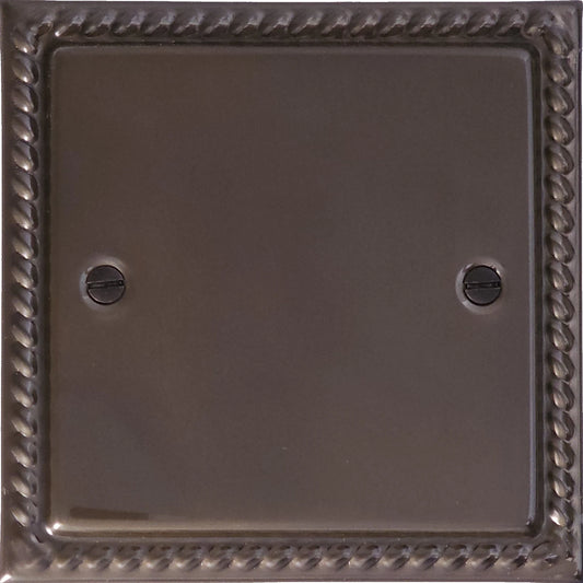 Georgian Medium Bronze 1 Gang Blank Plate