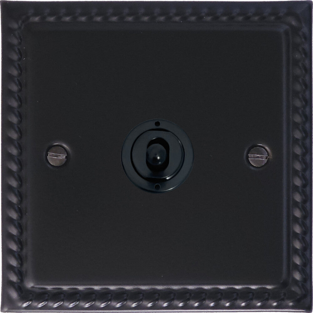 Georgian Flat Black 1 Gang Toggle Switch (Flat Black Toggle)