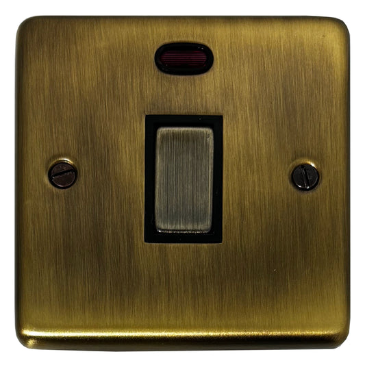 Contour Light Antique Brass 20 Amp Switch & Neon