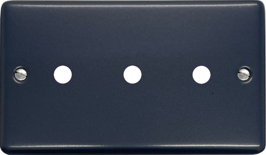 Contour Blue 3 Gang Grid Toggle Plate