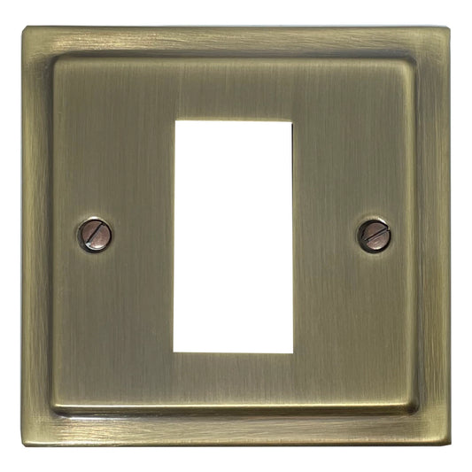 Victorian Light Antique Brass 1 Gang 1 Mod Plate & Frame
