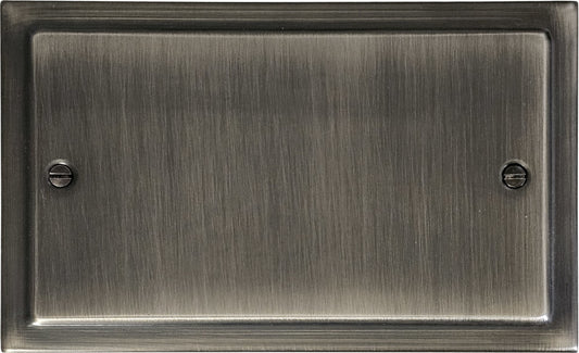 Victorian Antique Nickel 2 Gang Blank Plate