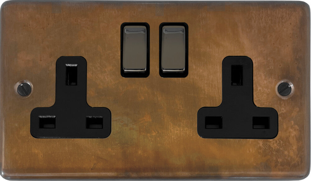 Contour  Tarnished Copper  2 Gang Socket
