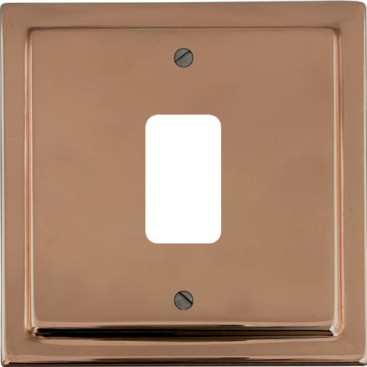 Victorian Polished Copper 1 Gang Grid Plate