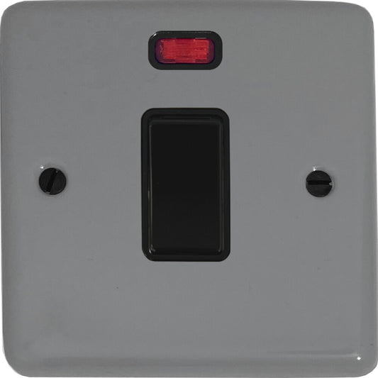 Contour Light Grey 20A Dp Switch + Neon