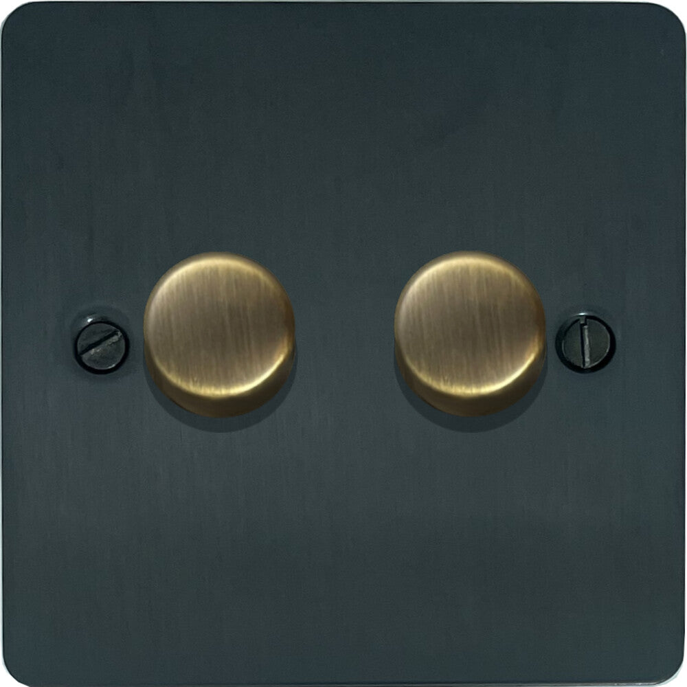 Black Bronze 2 Gang LED Dimmer
