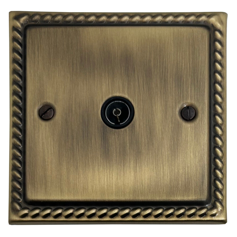 Georgian Light Antique Brass 1 Gang Coax Point