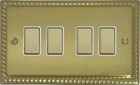 Monarch Satin Brass 4 Gang Switch