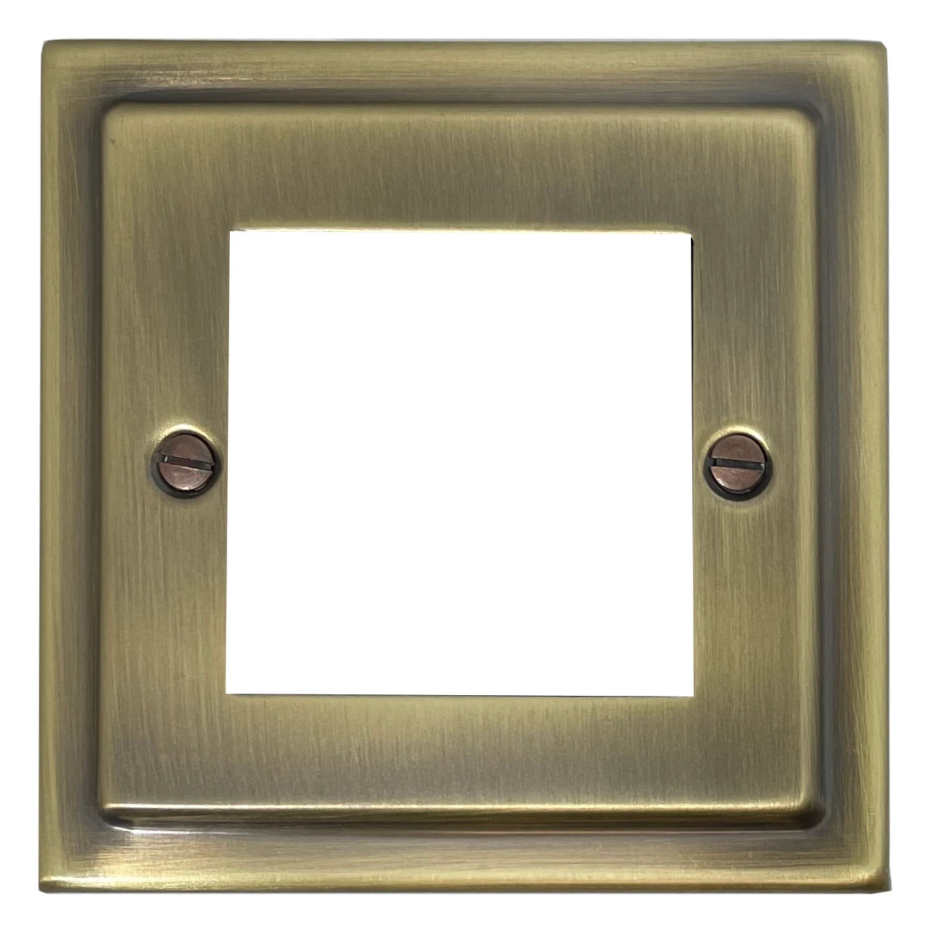 Victorian Light Antique Brass 1 Gang 2 Mod Plate & Frame