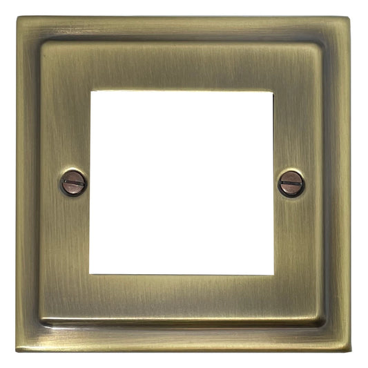 Victorian Light Antique Brass 1 Gang 2 Mod Plate & Frame