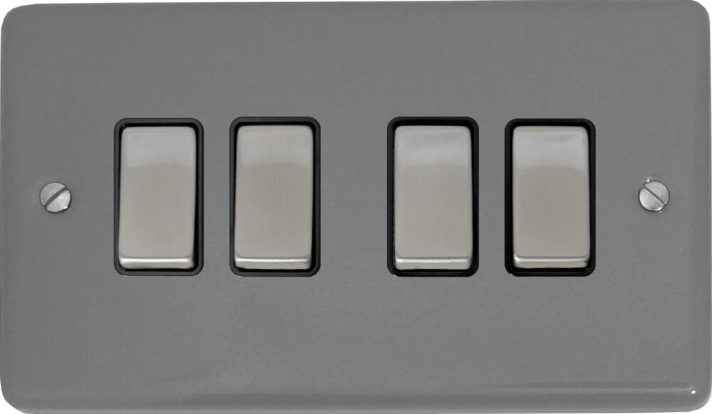 Contour Light Grey 4 Gang 2 Way Switch