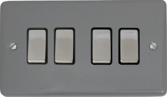 Contour Light Grey 4 Gang 2 Way Switch